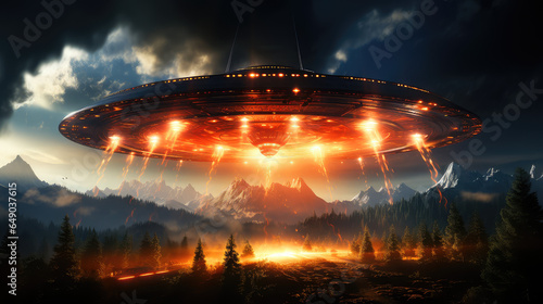 Galactic Enigma: The Saucer-Shaped Extraterrestrial UFO Spacecraft as Imagined by Generative AI