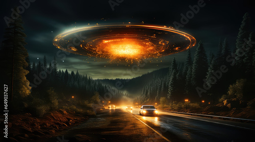 Galactic Enigma: The Saucer-Shaped Extraterrestrial UFO Spacecraft as Imagined by Generative AI