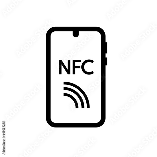 paying by phone, NFC - vector icon