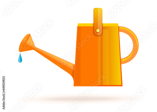 Garden watering can. Watering pot. Vector icon isolated on white