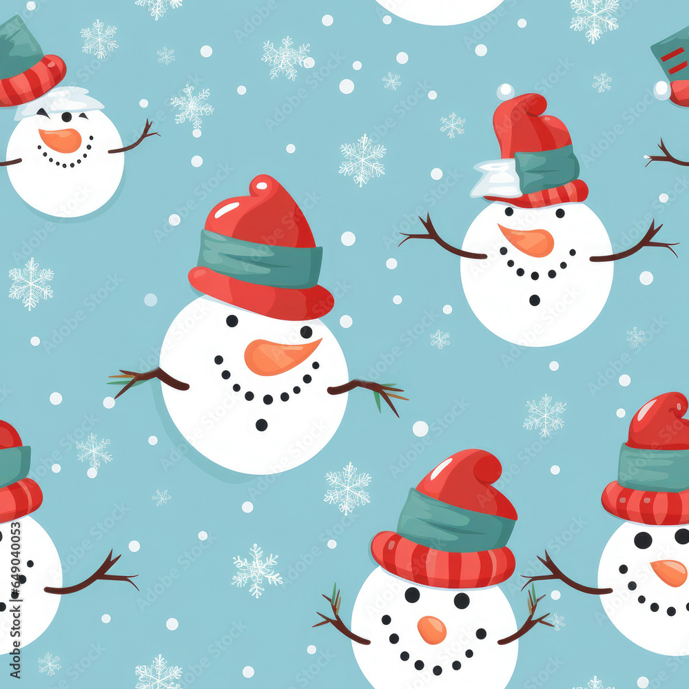Snowman Christmas theme background seamless Snowman Christmas theme background seamless