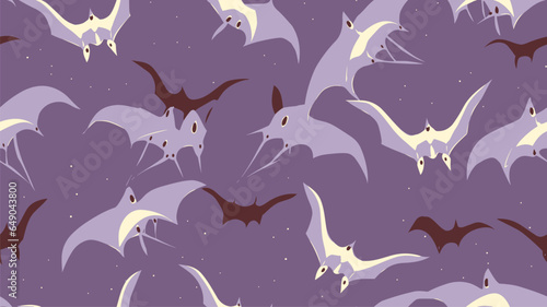 pterodactyl pattern. Purple pattern. Children's pattern for textiles, napkins, linen.
