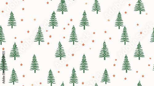 Simple vector christmas tree patterns. Stylized Christmas trees. Lovely print for the winter holidays