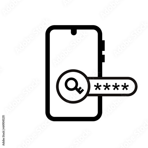 Locked phone, password, pin, unlock - vector icon