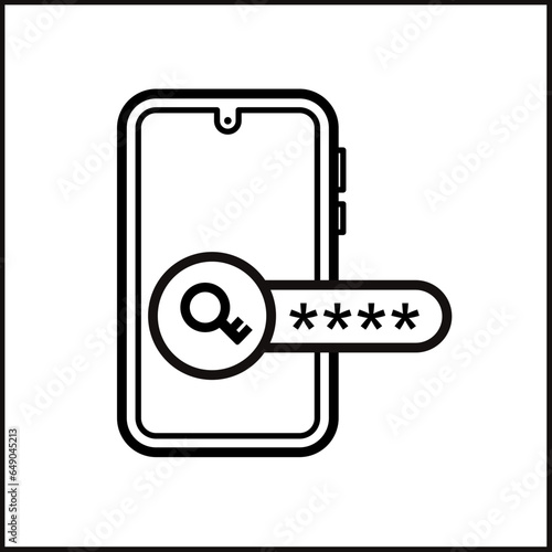 Locked phone, password, pin, unlock - vector icon