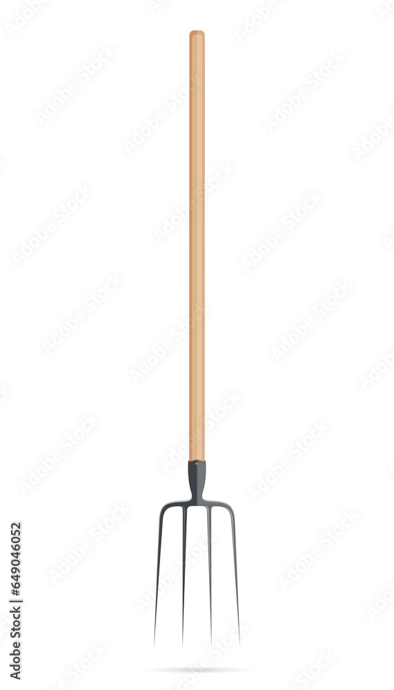 Pitchfork - farm tool, icon isolated on white Pitchfork - farm tool, icon isolated on white