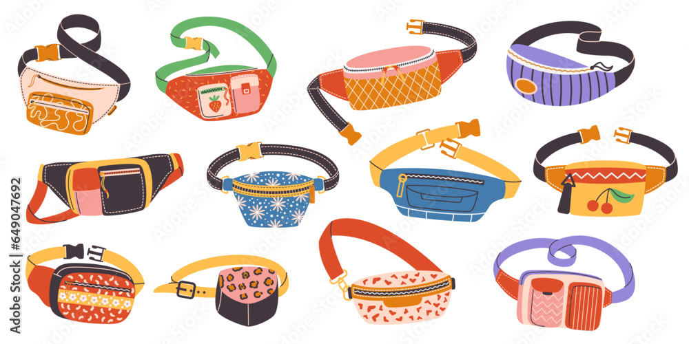 Waist Bags Or Fanny Packs Set, Compact, Hands-free Pouches Worn Around The Waist, Convenient For Carrying Essentials Waist Bags Or Fanny Packs Set, Compact, Hands-free Pouches Worn Around The Waist, Convenient For Carrying Essentials