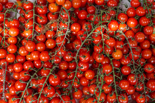 Fresh ripe plum tomatoes at the local market