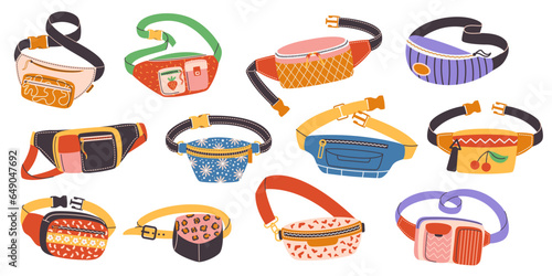 Waist Bags Or Fanny Packs Set, Compact, Hands-free Pouches Worn Around The Waist, Convenient For Carrying Essentials