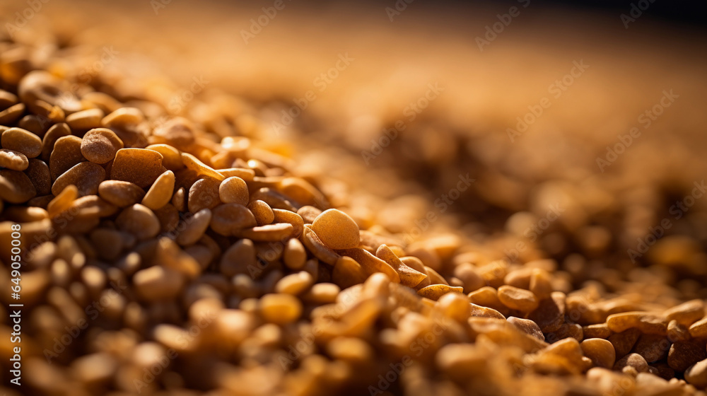 Obraz premium Close - up of sand grains in the desert, micro - details visible, shadows highlighting the texture, golden light