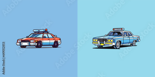 police car vector clip art illustration
