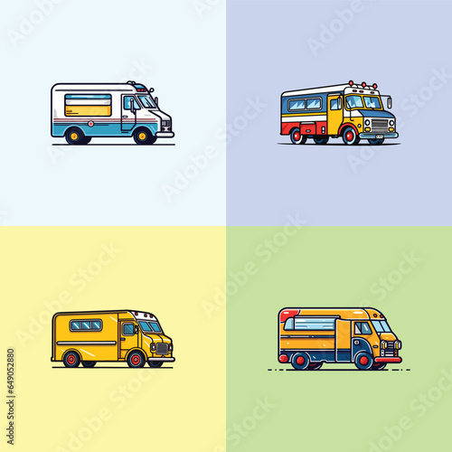 mail truck vector clip art illustration