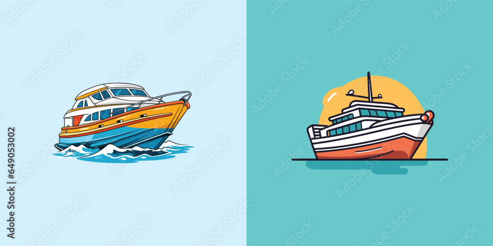 boat vector clip art illustration Stock Vector | Adobe Stock