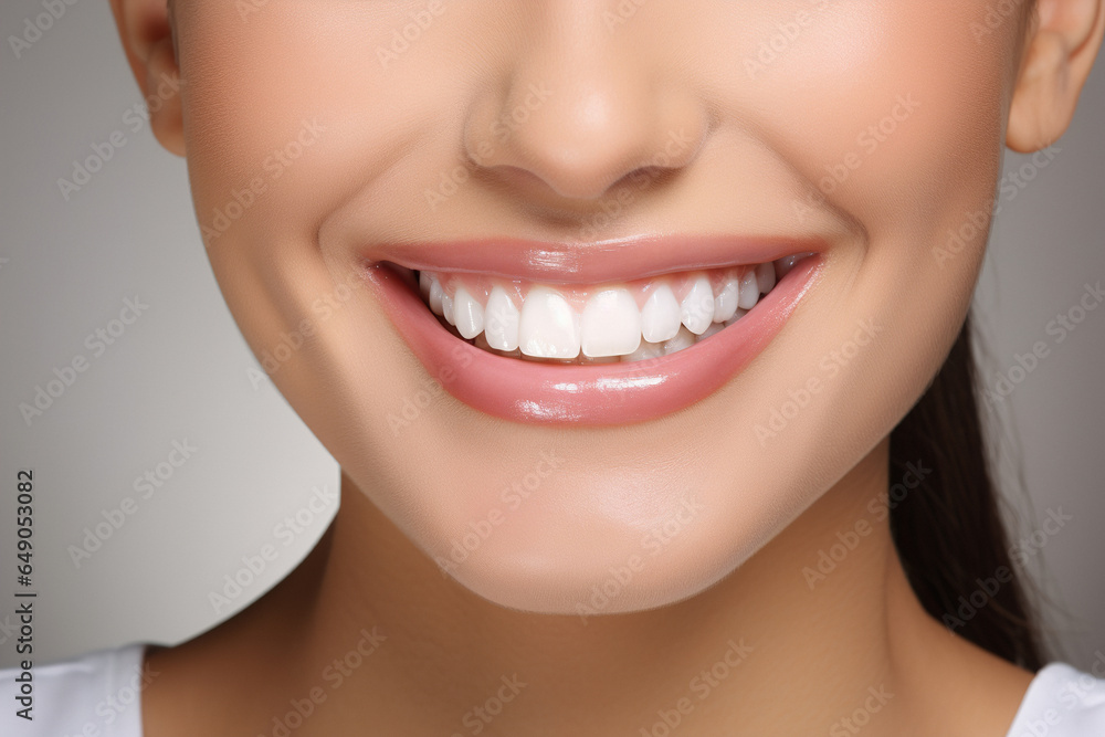 Perfect healthy teeth smile of a young woman. Teeth whitening Perfect healthy teeth smile of a young woman. Teeth whitening