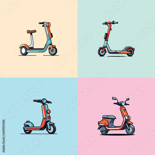 electric scooter vector clip art illustration