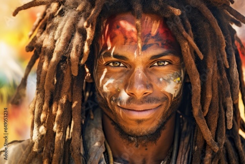 An artist uses the power of media to highlight indigenous struggles in the modern world. A relaxed grin on his face contrasts the fiery protest in his eyes. His soulful brown eyes are full