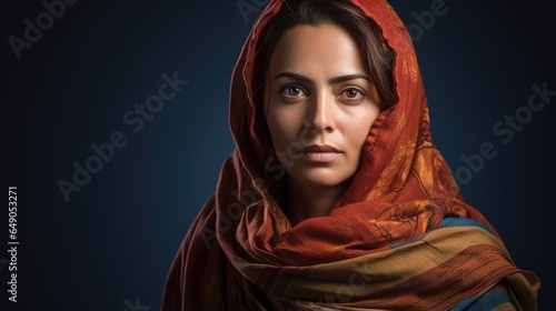 A Pakistani mother in her vibrant shalwar kameez, her intelligent brown eyes filled with intense resolve. Clad in a beautifully patterned dupatta, she is an outright fighter for immigrant