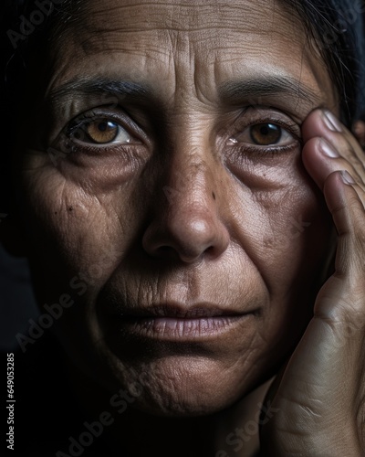 A victim of a violent crime, this middleaged woman channels her grief into advocating for restorative justice. Her weary eyes cant hide her surprise for a thorough transformation rather