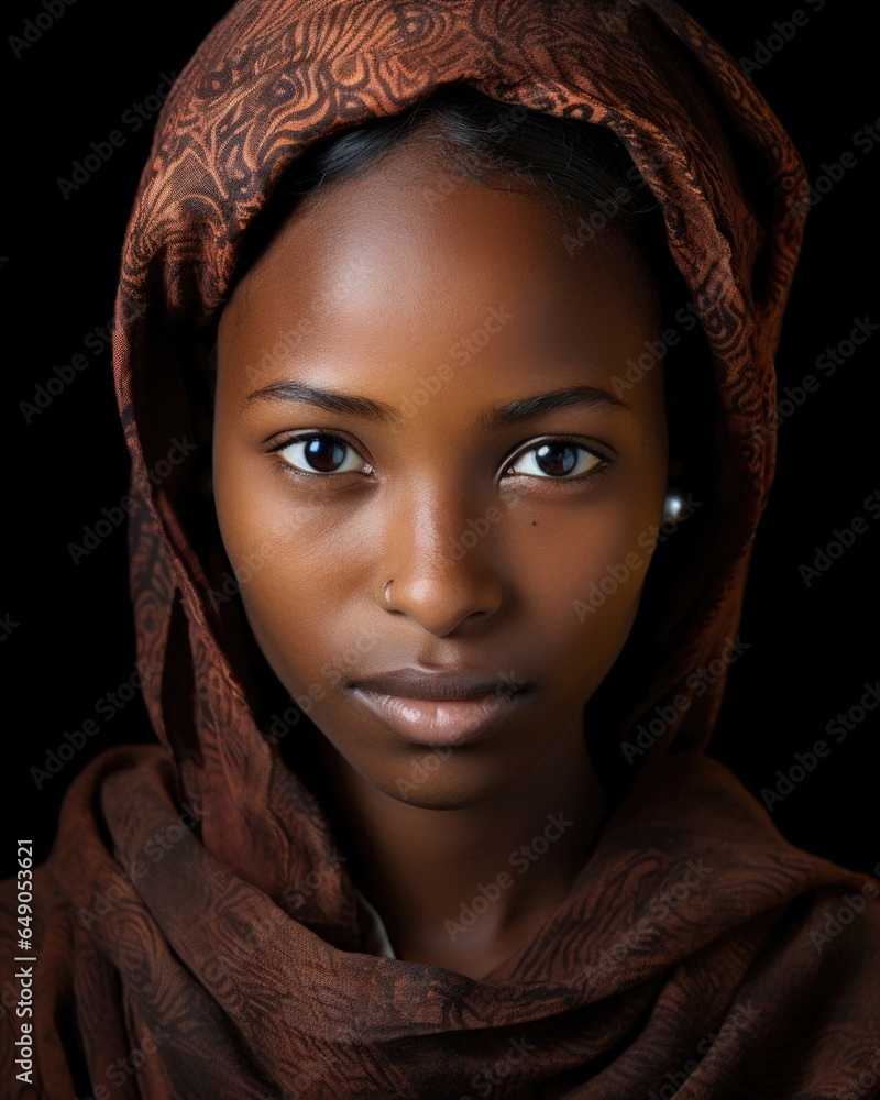A teenager, her face graced with a youthful vitality, stands tall and unwavering. Her vibrant gaze and the strength of character that shines from her speaks of a determination to succeed A teenager, her face graced with a youthful vitality, stands tall and unwavering. Her vibrant gaze and the strength of character that shines from her speaks of a determination to succeed