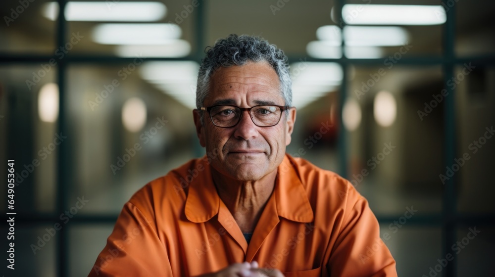 Obraz premium A seasoned politician with greying hair and glasses perched on the tip of his nose advocates for a host of criminal justice reform measures investing in community relations and the abolition