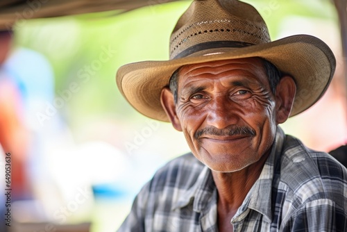 A ruggedlooking Nicaraguan farmer advocates for fair land rights and resources for immigrant farmers, his conviction evident in his passionate discourse.