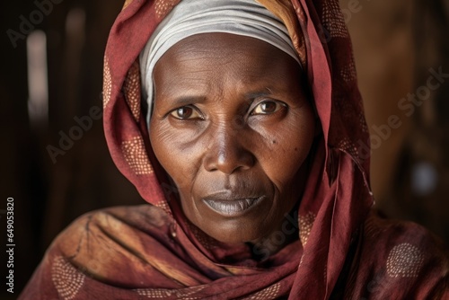 A middleaged public health worker, her tired eyes reflecting the toll of malaria outbreaks due to shifting climate patterns in her subSaharan community. Her earnest appeal for comprehensive