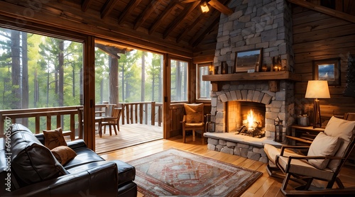 living room with fireplace