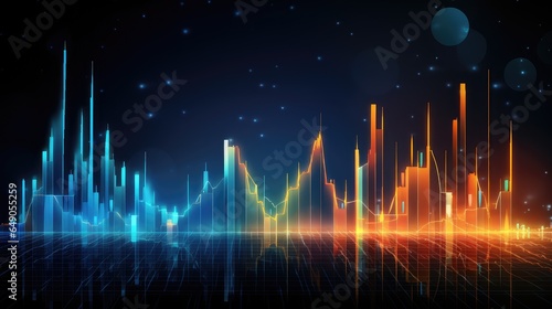 A data bar graph, business technology background material