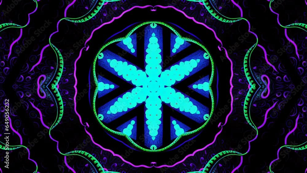 Cthulhu Trippy Blacklight Poster Style VJ Seamless Animation Looping ...