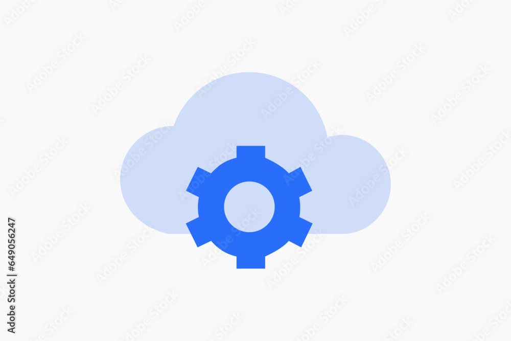 Geometric cloud server hosting settings illustration in flat style design. Vector illustration. Geometric cloud server hosting settings illustration in flat style design. Vector illustration.