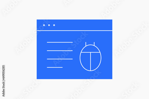 Geometric code debugging illustration in flat style design. Vector illustration. 