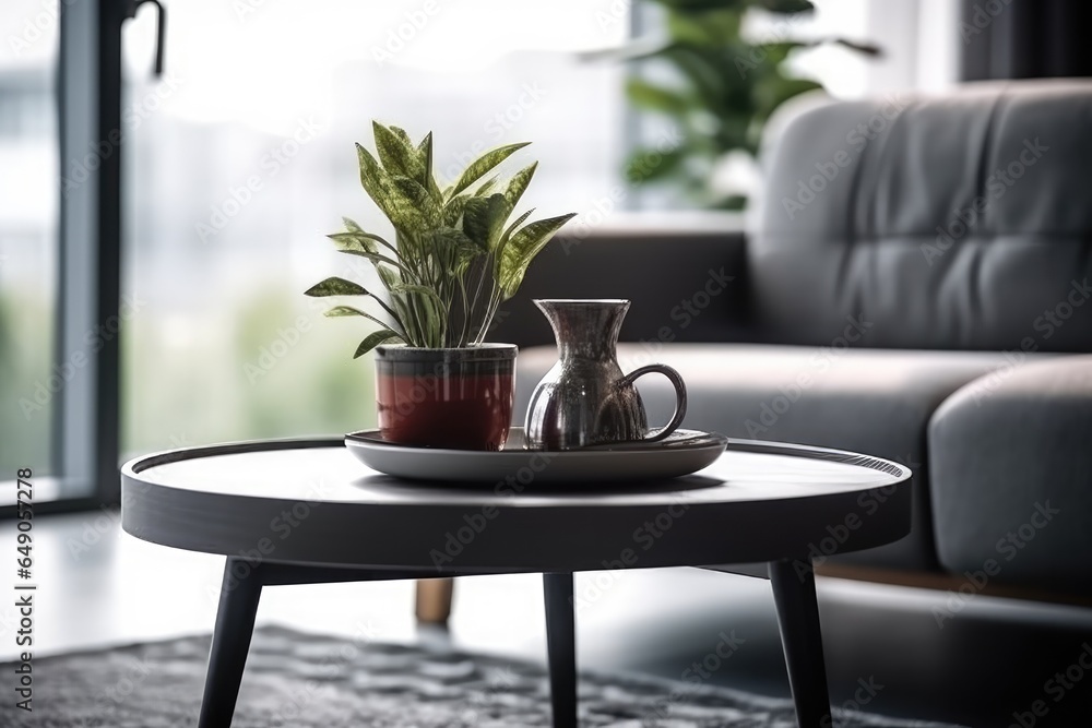 There are some teacup utensils on the coffee table in the living room There are some teacup utensils on the coffee table in the living room