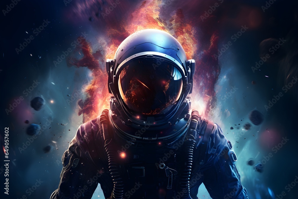 Astronaut galaxy background
