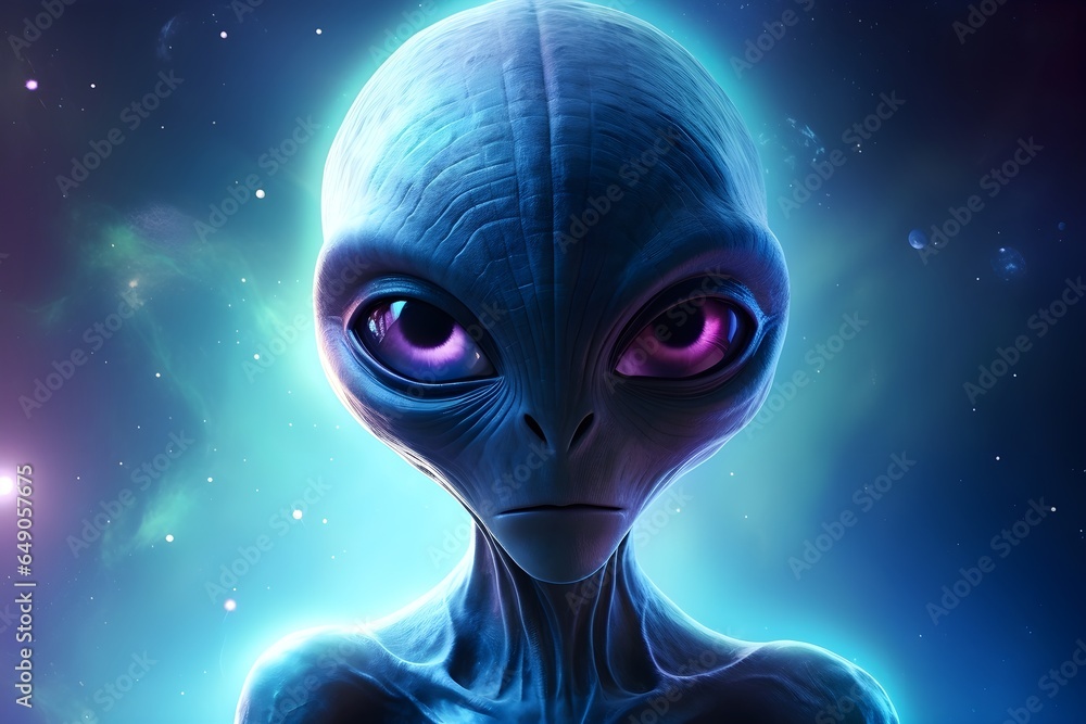Alien on blue background Alien on blue background