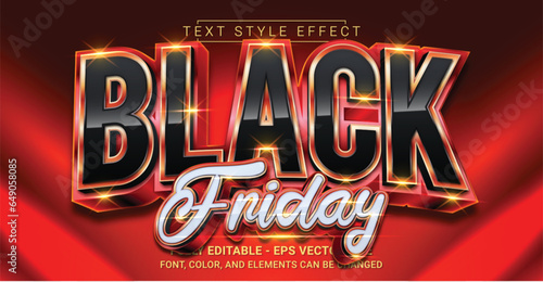 Black Friday Text Style Effect. Editable Graphic Text Template.