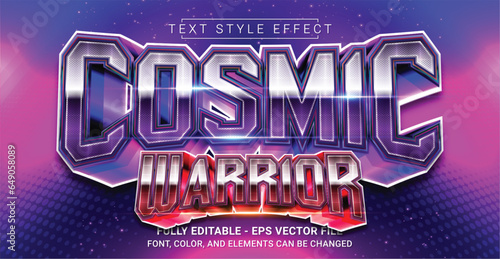 Cosmic Warrior Text Style Effect. Editable Graphic Text Template.