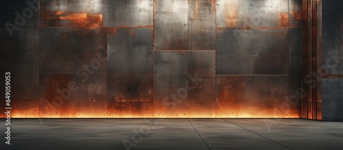 Architectural background with rusty metal and empty sheets illustration