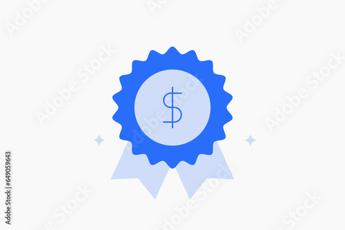 Geometric finance success  illustration in flat style design. Vector illustration. Duotone blue icon.