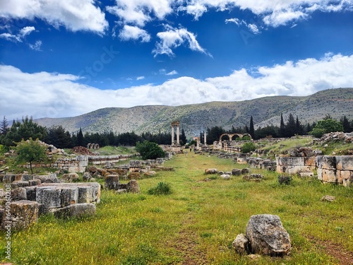 Ancient Roman ruins at Baalbek and Aanjar, Lebanon photo