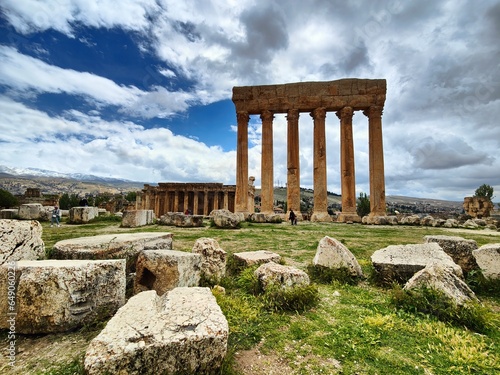 Ancient Roman ruins at Baalbek and Aanjar, Lebanon photo