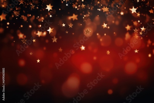 Shimmering Christmas Stars on a Vibrant Red Background photo