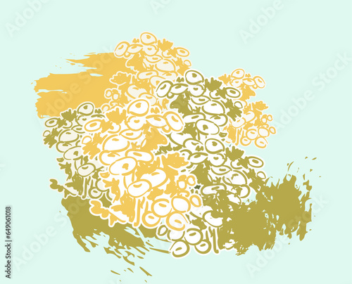 floral pastel japanese chinese traditional vector illustration card background colorful watercolor ink textured korean