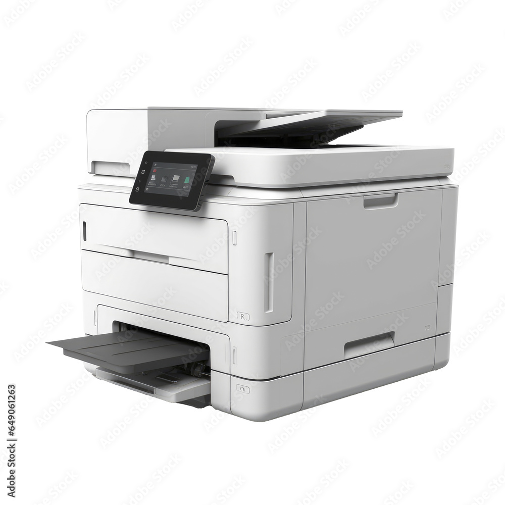laser printer and photocopier. materials frequently used in the office. Transparent background. Generative AI laser printer and photocopier. materials frequently used in the office. Transparent background. Generative AI
