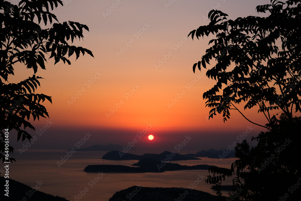 sunset croatia sea