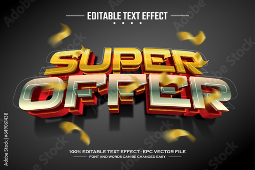 Super offer 3D editable text effect template