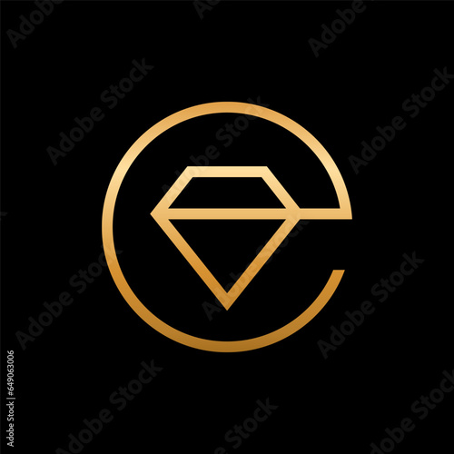 Letter E diamond luxury minimalist logo