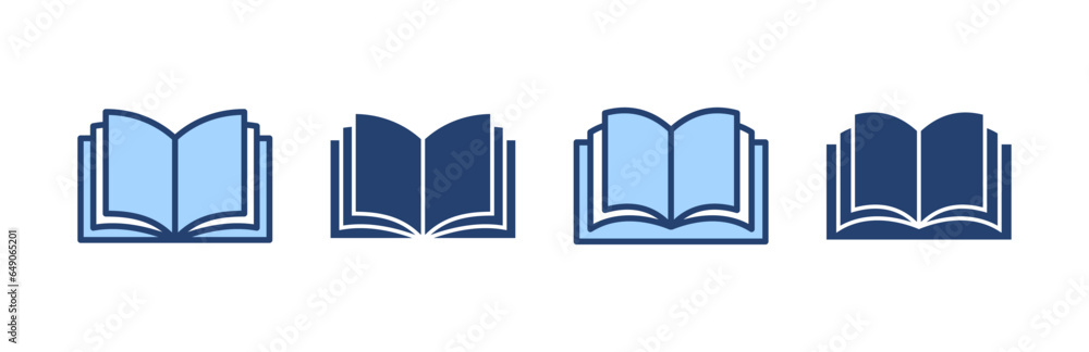 Book icon vector. open book sign and symbol. ebook icon Book icon vector. open book sign and symbol. ebook icon