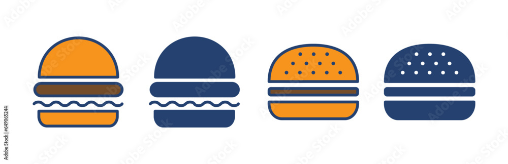 Burger icon vector. burger sign and symbol. hamburger Burger icon vector. burger sign and symbol. hamburger