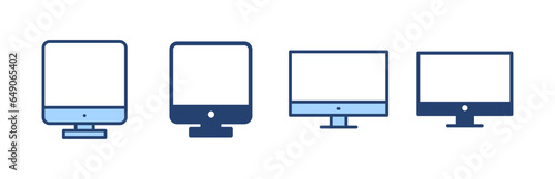 Computer icon vector. computer monitor sign and symbol