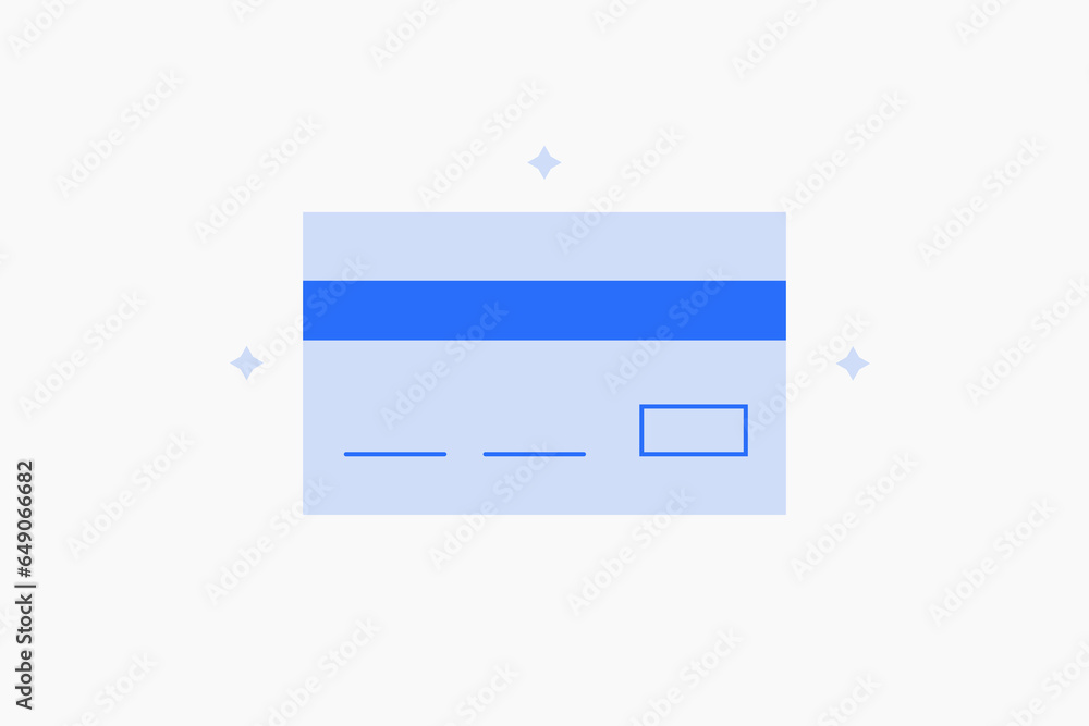 Geometric credit card illustration in flat style design. Vector illustration. Duotone blue icon. Geometric credit card illustration in flat style design. Vector illustration. Duotone blue icon.